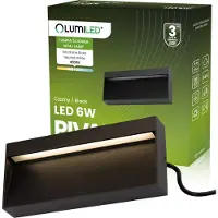 LUMILED Applique murale extérieure 6W Moderne 230V 4000 K blanc neutre Lampe murale extérieure Applique murale verre dur aluminium noir IP54 étanche Extérieur Extérieur Jardin Lampe de jardin