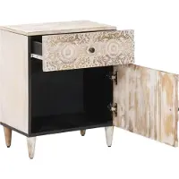 vidaXL Armoire de lit Blanc 50 x 33 x 60 cm Bois de mangue massif