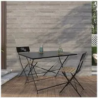 Home Deco Factory Table D'Extérieur - - Palerme - Pliable - Noir