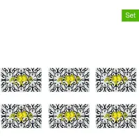 Excelsa Set de 6 assiettes plates Amalfi en céramique colorée 25x15