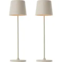 Brilliant Lampe de table à LED rechargeable Kaami, 2 W, 310 lm, 3000 K, beige, lot de 2