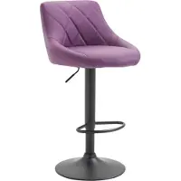 CLP Tabouret de bar Lazio, réglable en hauteur et pivotant à 360 degrés | Couleur : violet, structure : noir