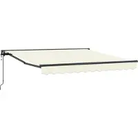 vidaXL Armature d'auvent Crème 350 x 250 cm Polyester avec revêtement PU