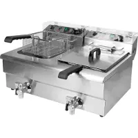 YATO Friteuse Gastro 2x12L avec robinet de vidange 2x5000W 550x730x400mm 380-400V