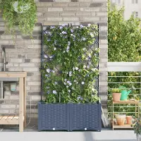 Prolenta Maison Exclusive - Jardinière d'extérieur, lot de 2, gris, 80 x 40 x 142 cm, PP