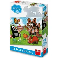 Dinotoys Puzzle DINO Taupe : Anniversaire MAXI 24 pièces