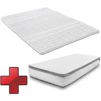 Sleezzze Matelas ergonomique à ressorts ensachés 7 zones Sleezzz Diamond T1000 90 x 200 cm, hauteur 23 cm, fermeté H2/H3, 1000 ressorts/2 m² + surmatelas / protège-matelas 90 x 200 cm