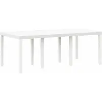 vidaXL Table de jardin blanche 200 x 100 x 73 cm Poly-Rattan