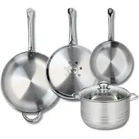 Elo Ensemble de 3 Poêles de cuisson 24, 28 et 32 cm et 1 faitout 24 cm Profi Brillant
