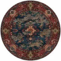Bamyum Kinevart Bedruckter Teppich Chenille-Druck Maschinell Hergestellt 160 x 160 cm (160 x 160 cm)