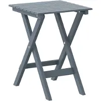 vidaXL Table d'appoint pliante Gris Bois massif Peuplier