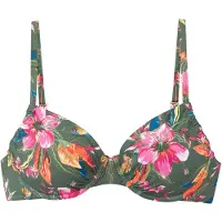 LASCANA Hauts de bikini 'Malia' vert / orange foncé / rose / blanc