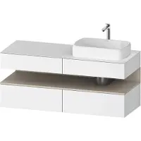Duravit Collection One Meuble sous-vasque sur console, 2 tiroirs, découpe à droite, 1400x550x600mm, niche Taupe Supermatt, QA4766083180010