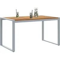 vidaXL Table de jardin Gris 140 x 80 x 75 cm Bois massif d'acacia