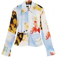 Desigual T-shirt bleu pastel / jaune / rouge / noir