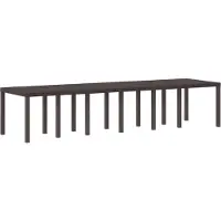 vidaXL Table de jardin marron 350 x 100 x 74 cm en polyrotin