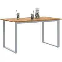vidaXL Table de jardin Gris 140 x 80 x 75 cm Bois massif d'acacia