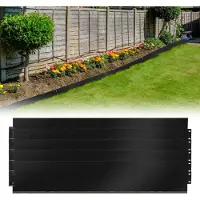 Jayseuw Bordure de pelouse en métal Bordure de parterre Bordure de tonte Palisade Bordure de parterre Noir 100x15cm 50m