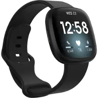 IMoshion Bracelet en silicone pour le Fitbit Versa 4/ 3 / Sense (2) - Noir