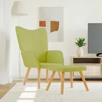 Prolenta Maison Exclusive - Fauteuil de détente avec repose-pieds, tissu vert