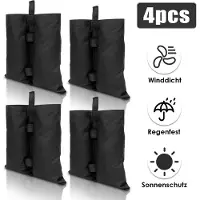 HENGDA 4X Pavillon Sacs de sable Set de poids pour socle de sac de sable d'extérieur noir Pour tente Pavillon pliant Support Fête Robuste Imperméable
