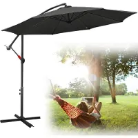 TolleTour 3m-3.5m Parasol Inclinable Parasol de balcon Parasol de marché UV40+ Parasol de jardin,Gris,3.5m