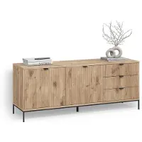 Livinity Buffet bas Aterno Chêne Viking 150x60cm avec 3 tiroirs, 2 portes, Model 58950