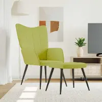 Prolenta Maison Exclusive - Fauteuil de détente avec repose-pieds, tissu vert