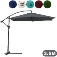 Yakimz Parasol Parapluie 350cm - Parapluie, protection solaire, parasol de jardin - Gris