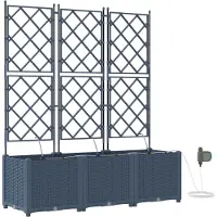 vidaXL Pots de jardin Gris 120 x 40 x 142 cm Acier