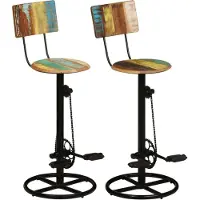 Prolenta Maison Exclusive - Lot de 2 tabourets de bar en bois massif recyclé