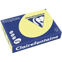 Clairefontaine Trophée - 107 micromètres - jonquille - A4 (210 x 297 mm) - 80 g/m² - 500 feuille(s) zéro plastique - papier teinté