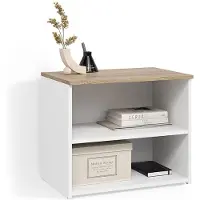 Livinity Meuble TV Piave Blanc/Sonoma 60x50cm avec 2 compartiments, Model 58745
