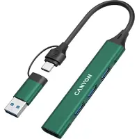 Canyon hub DS-02 4in1 USB-A/C Green