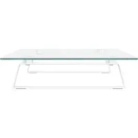 vidaXL Support d'écran blanc 60x35x8 cm verre trempé et métal