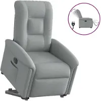 vidaXL Fauteuil relax avec releveur électrique Gris clair Tissu