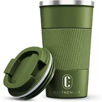 Castagnola Mug isotherme - Mug à café à emporter - Mug de voyage pour café et thé - Mug à thé - 510 ml - Acier inoxydable - Vert