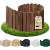 Pemicont Floranica Palissade de jardin bois sans piquets 100 x 40 cm, Marron – pin en rouleau, à enterrer ou en habillage
