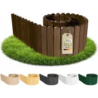 Pemicont Floranica Palissade de jardin bois sans piquets 200 x 40 cm, Marron – pin en rouleau, à enterrer ou en habillage