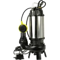 GEKO Pompe à eaux noires BSD - pompe submersible, pompe à eaux usées, pompe à eau avec broyeur et interrupteur à flotteur, nickel/fonte pompe à eaux noires - 1500W, 23 000L/h, hauteur de refoulement 17,5m