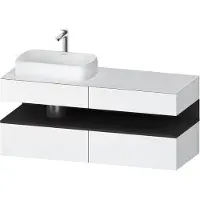 Duravit Collection One Meuble sous-vasque sur console, 2 tiroirs, 2 coulissants, découpe à gauche, 1400x550x600mm, niche graphite super mate, QA4765080180000