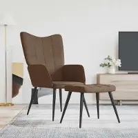 Prolenta Maison Exclusive - Fauteuil de détente avec repose-pieds, tissu marron