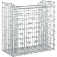 vidaXL Jardinière surélevée en gabions, 50 x 100 x 100 cm, acier galvanisé, argenté