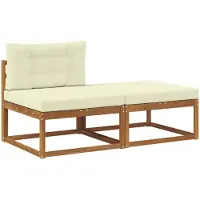 vidaXL Modules de canapé modulable avec coussins (2 pièces), couleur naturelle