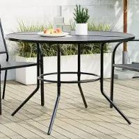 vidaXL Meubles Table de terrasse Ronde Anthracite Acier revêtu par poudre - Tables de jardin 4009264