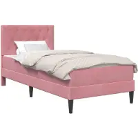 vidaXL Lit avec matelas et tête de lit rose 80 x 200 cm, velours