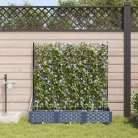 Prolenta Maison Exclusive - Lot de 3 jardinières d'extérieur, gris, 120 x 40 x 126 cm, PP