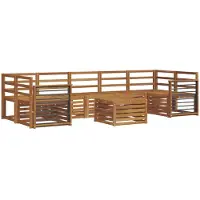 vidaXL Ensemble de salon de jardin 8 pièces en bois d'acacia massif, finition naturelle