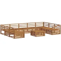 vidaXL - Ensemble de salon de jardin composé de 10 pièces, en bois d'acacia massif, finition naturelle