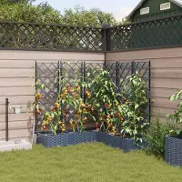 Prolenta Maison Exclusive - Lot de 5 jardinières d'extérieur, gris, 120 x 120 x 126 cm, PP